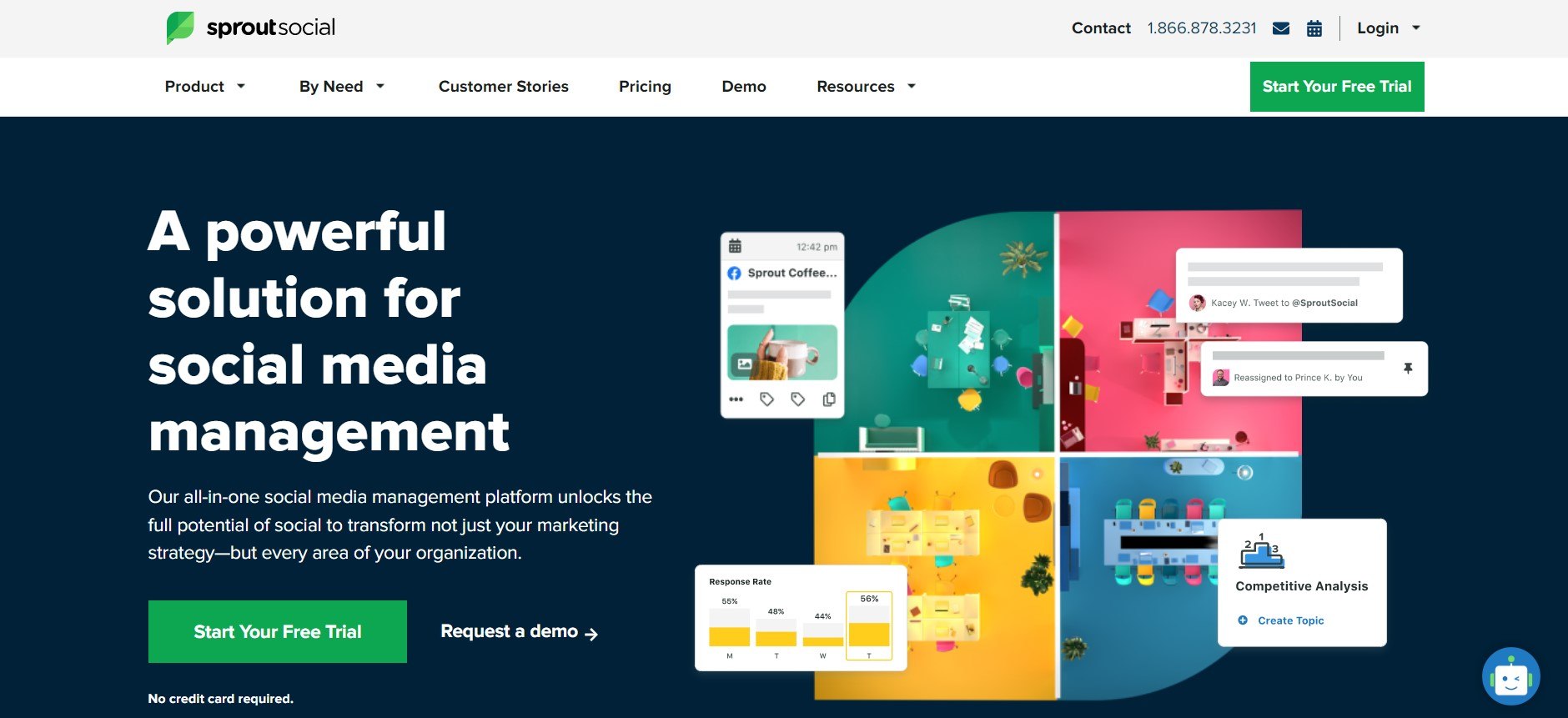 Screenshot of SproutSocial website