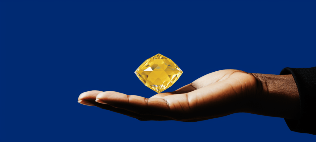 Hand holding a gem