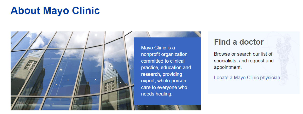 mayo clinic about page