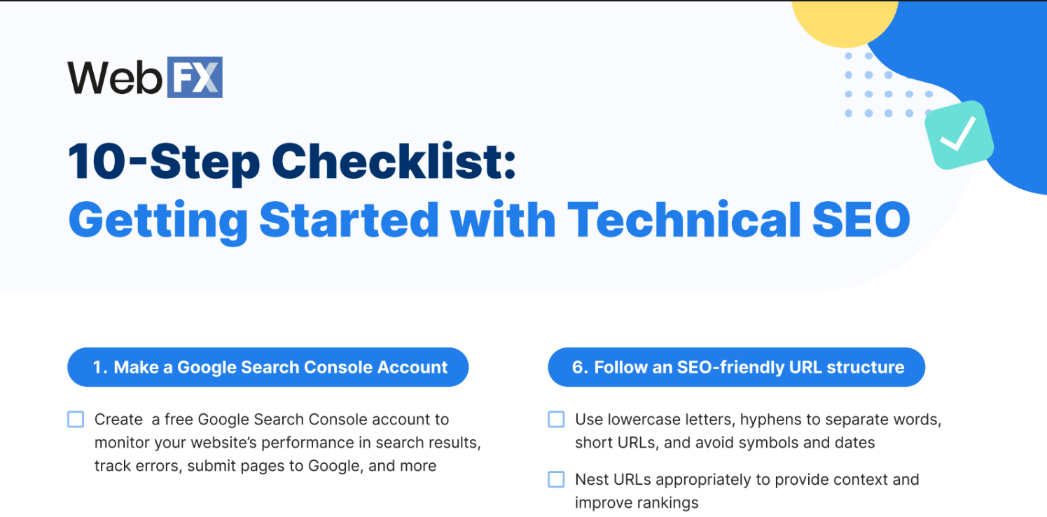 Preview of 10-step technical SEO checklist