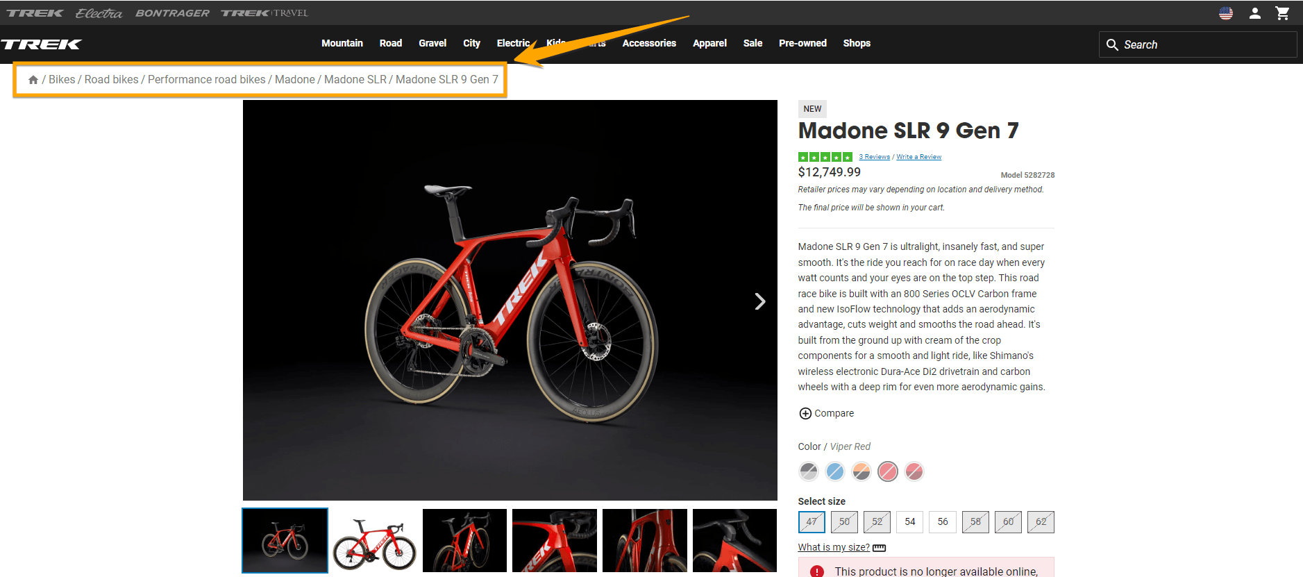 breadcrumb navigation