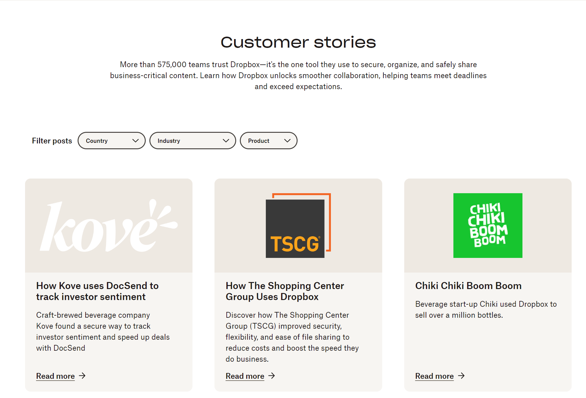 Dropbox customer stories