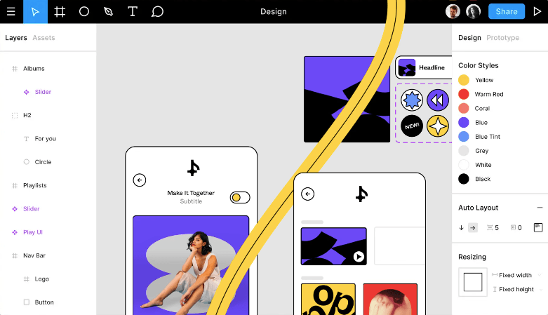 Figma interface