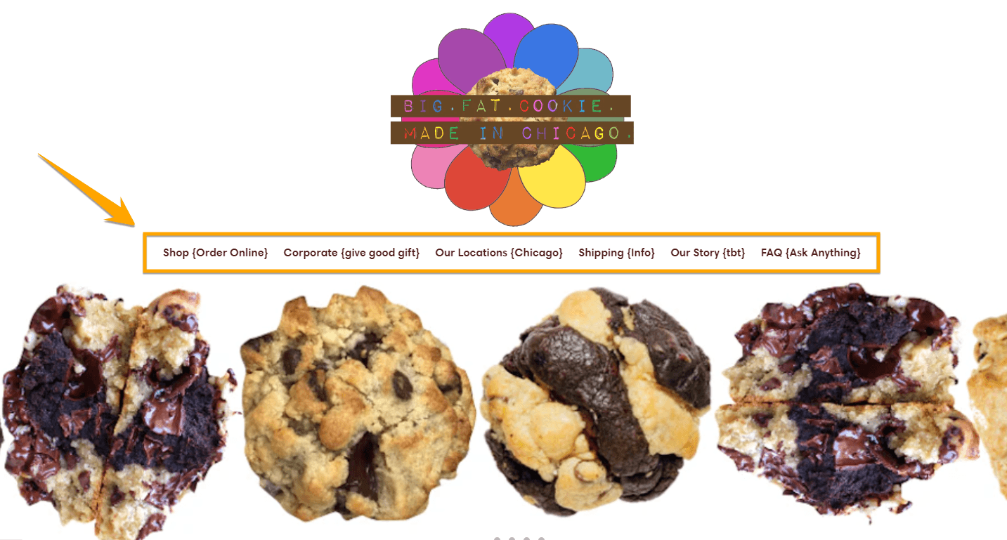header navigation example