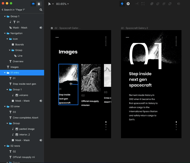 InVision Studio interface