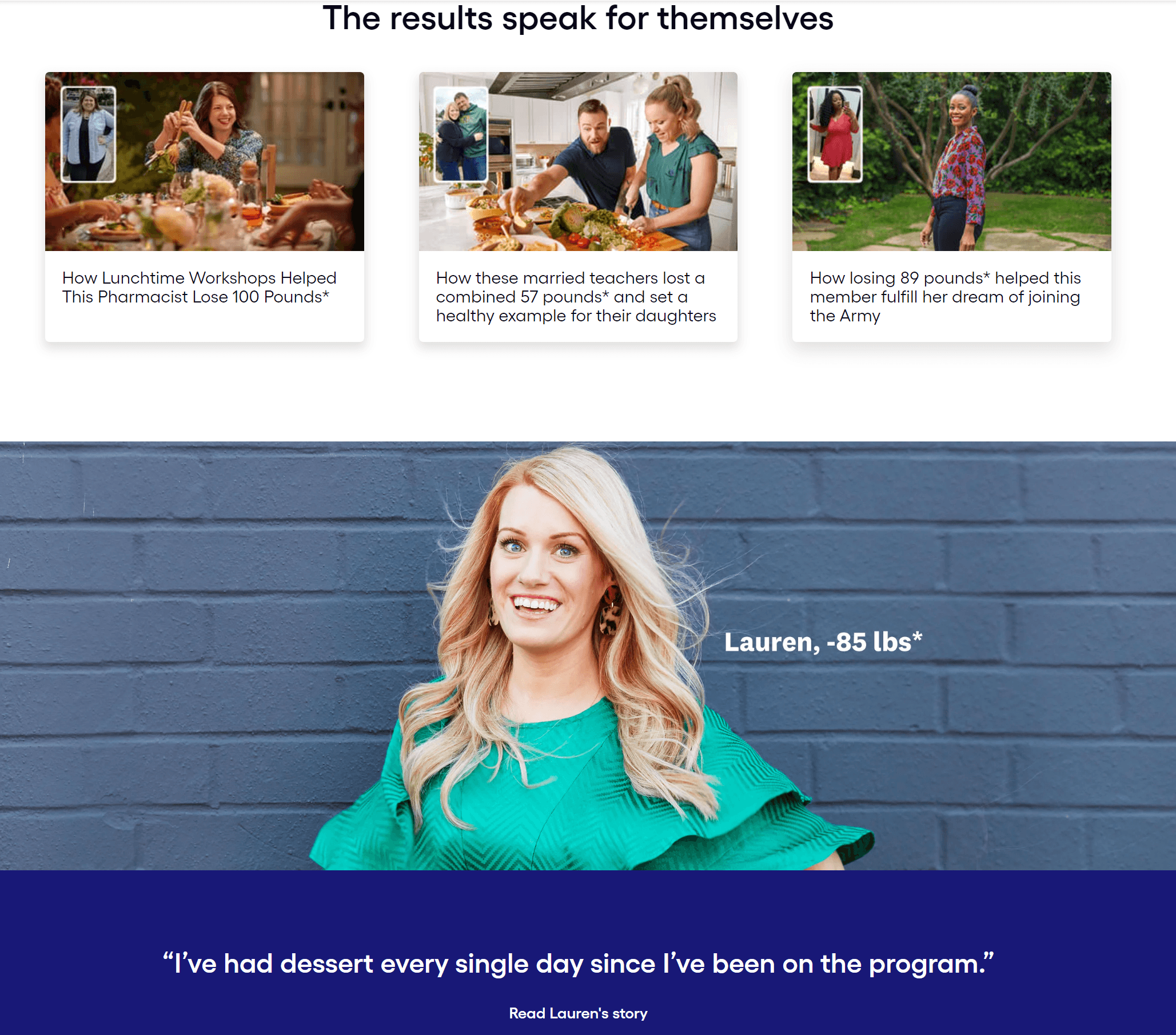 Testimonials on WeightWatchers