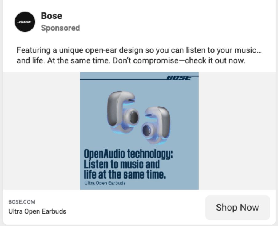 bose facebook image ad