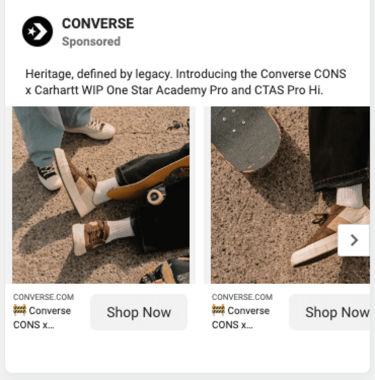 converse facebook carousel ad