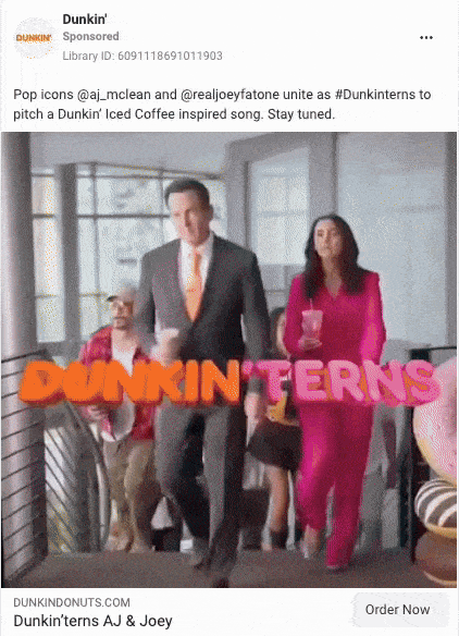 dunkin facebook video ad