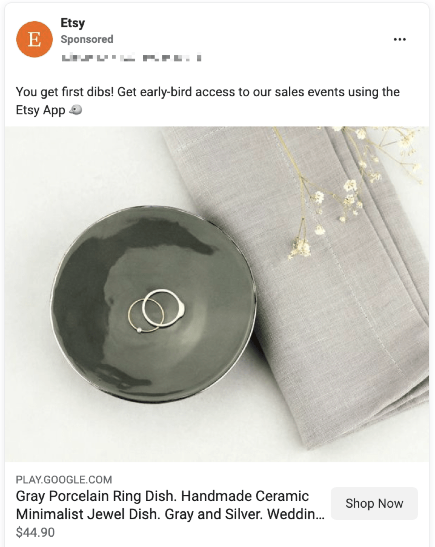etsy facebook image ad