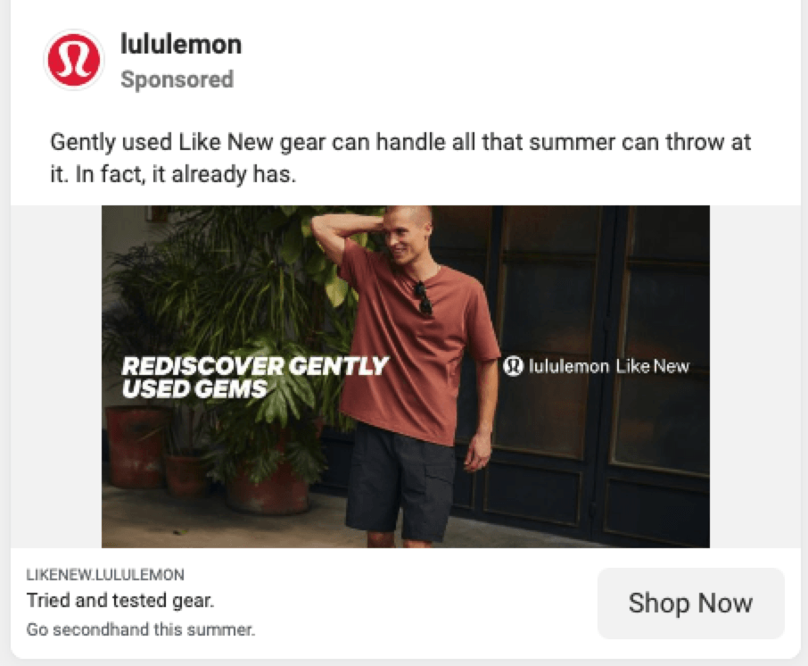 lululemon facebook image ad
