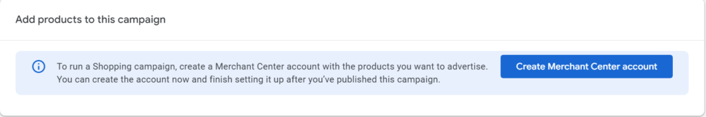 Merchant Center Notification in Google Ads