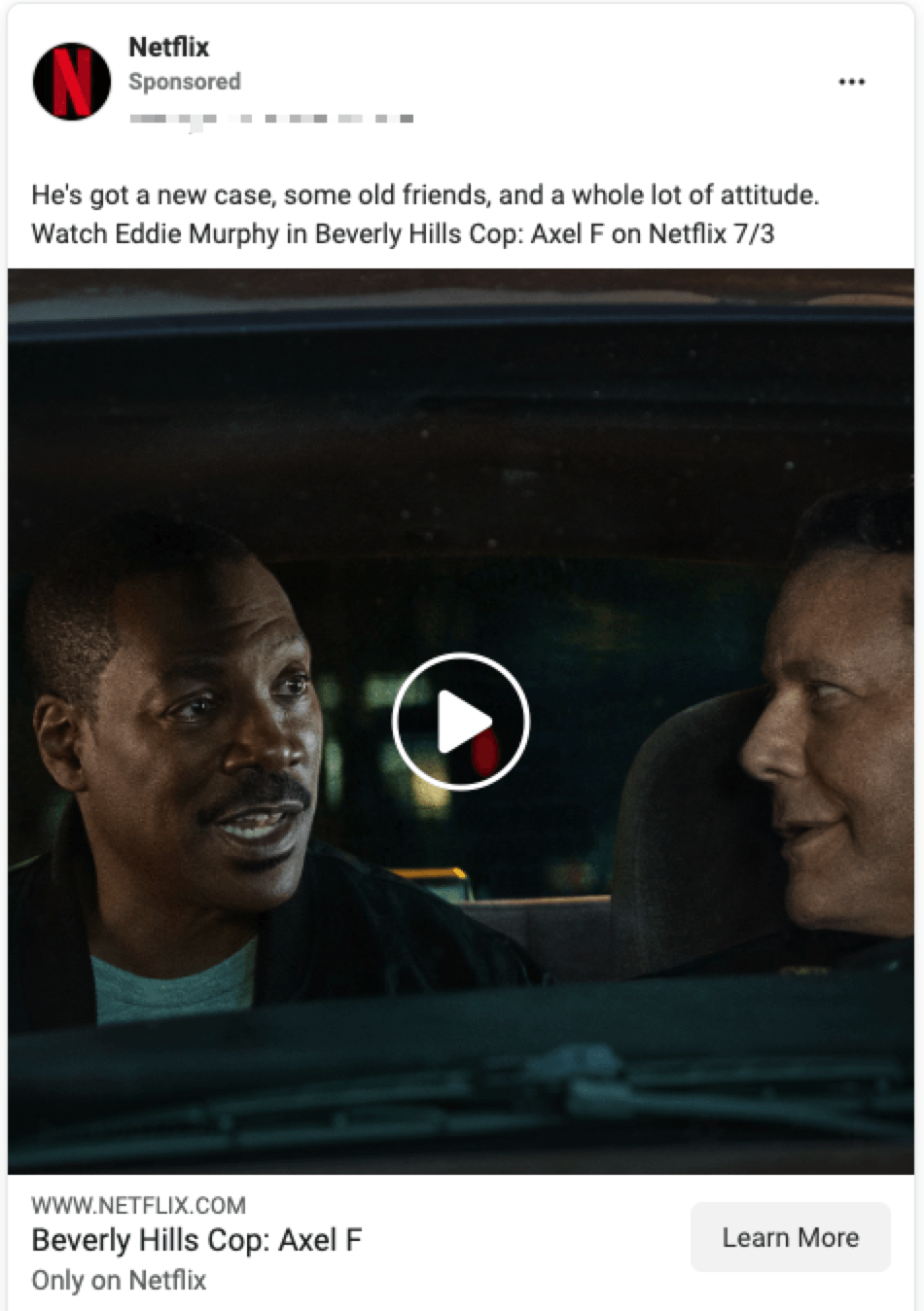 netflix facebook video ad