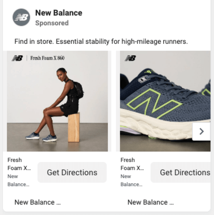 new balance facebook carousel ad