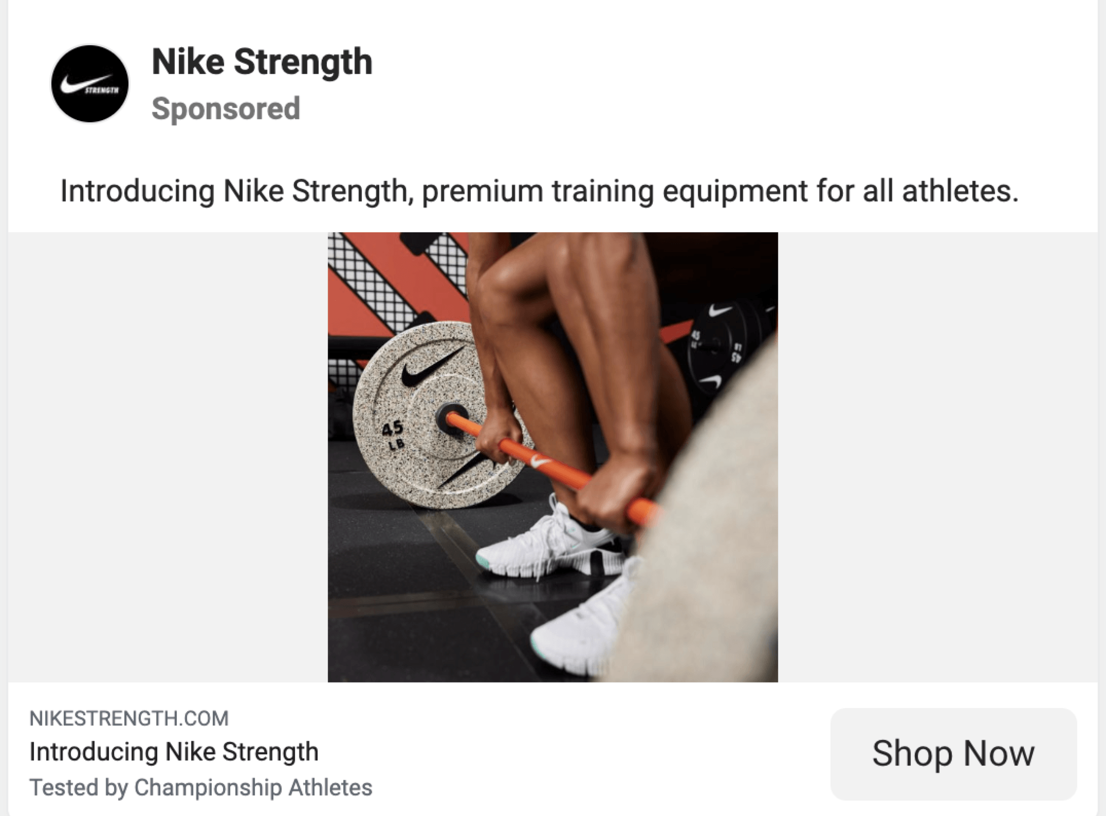 nike facebook image ad
