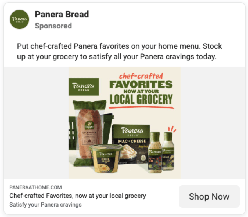 panera bread facebook image ad