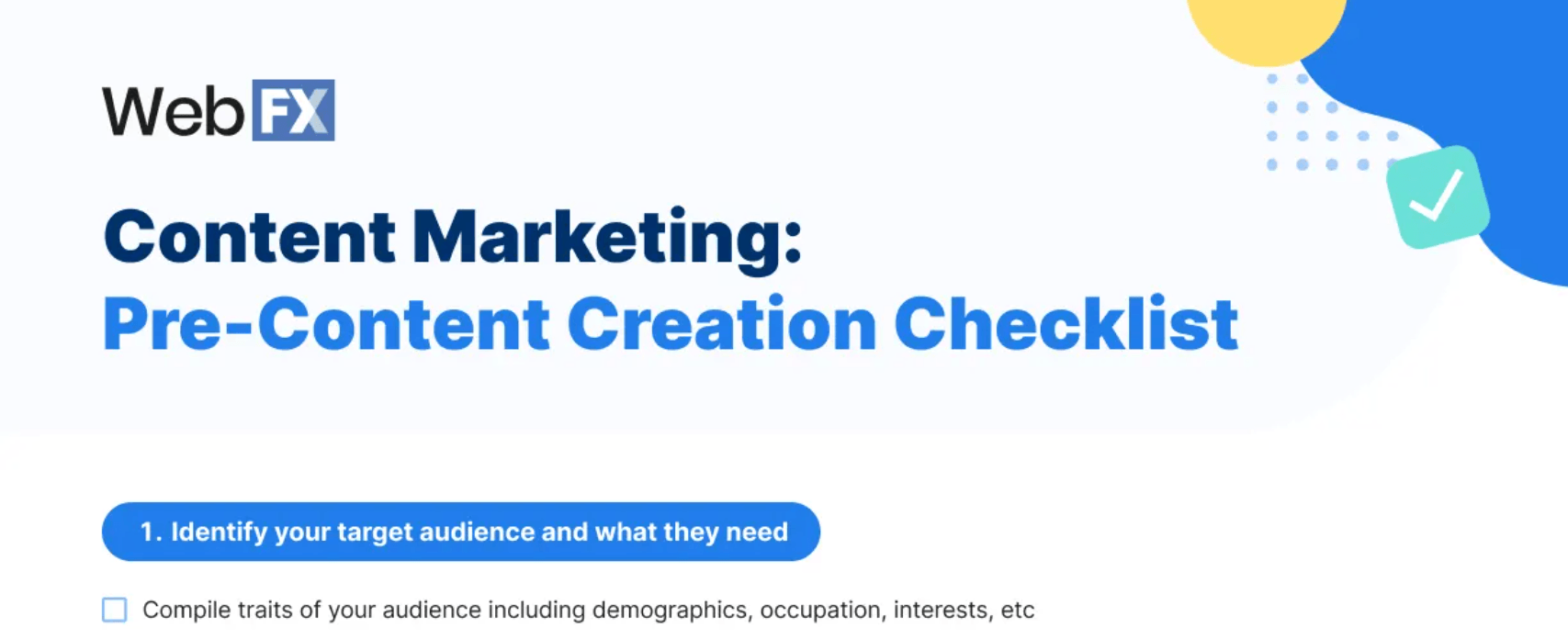 Preview of content marketing checklist
