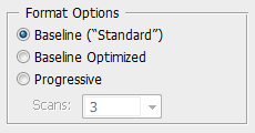 JPEG Baseline/Progressive Format in Photoshop