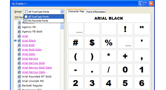 Fonts++ (Windows)