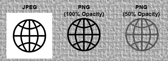 simulation of JPEG vs. PNG transparency