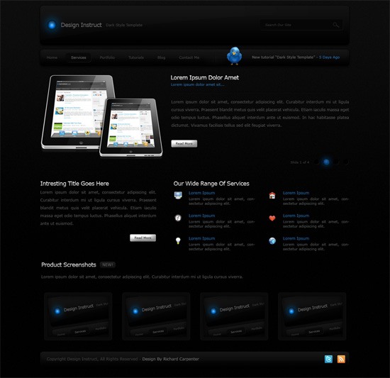 0159 11 simple dark webdesign photoshop
