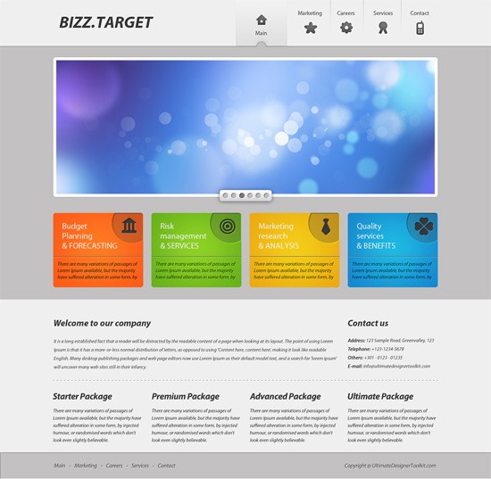 0159 25 colorful business weblayout photoshop