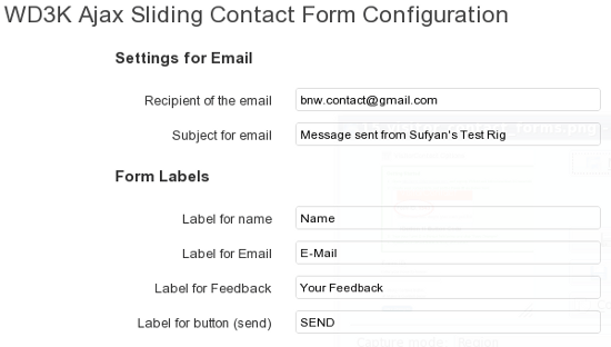 WD3K Ajax Sliding Contact Form