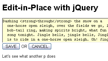 Edit In Place with AJAX Using jQuery - Screenshot