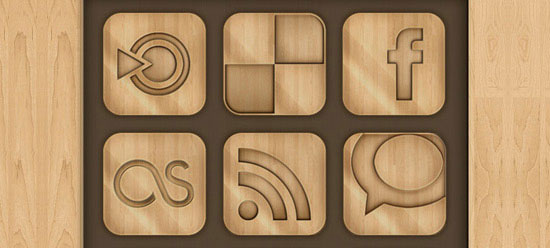 12 Creative Wooden Social Networking Icons