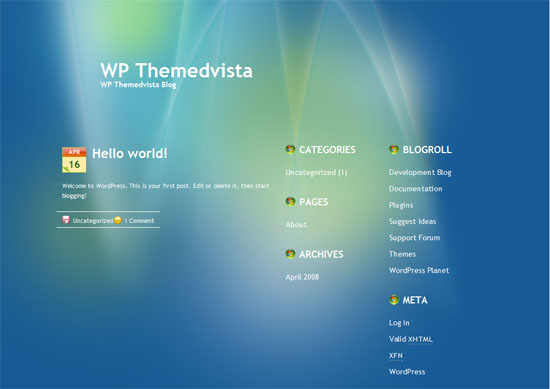 WP ThemedVista screen shot.