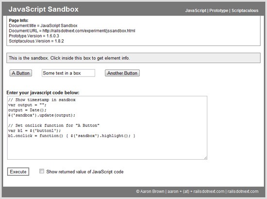 JavaScript Sandbox sandbox