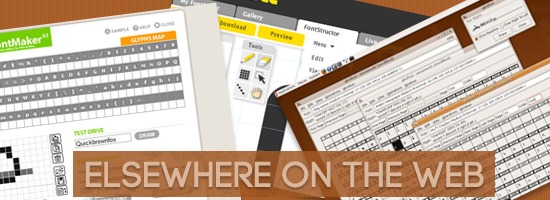 Collage of web interface elements including a quiz maker, gallery view, form structure, and spreadsheet, with the phrase 'ELSEWHERE ON THE WEB' at the bottom.