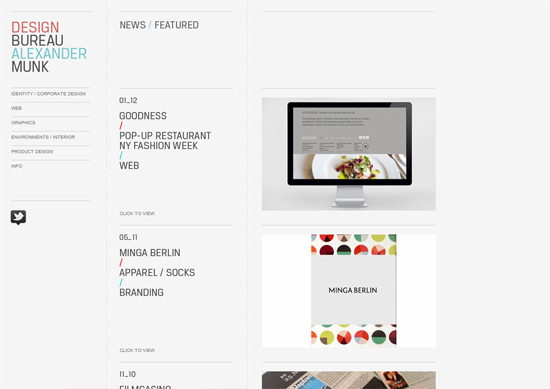 Minimalist portfolio website design example: Alexander Munk