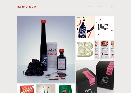 Minimalist portfolio website design example: Irving & Co