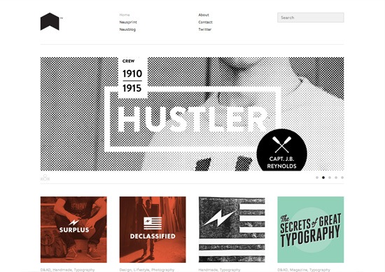 Minimalist portfolio website design example: Neuarmy