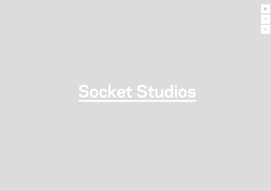 Minimalist portfolio website design example: Socket Studios