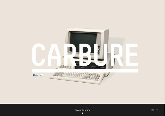 Minimalist portfolio website design example: Carbure