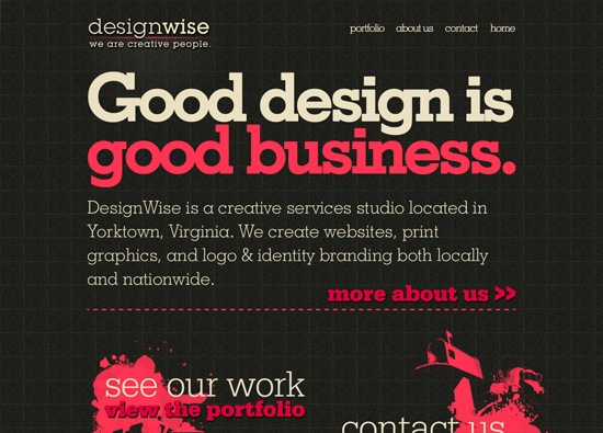 Dark website design example: DesignWise