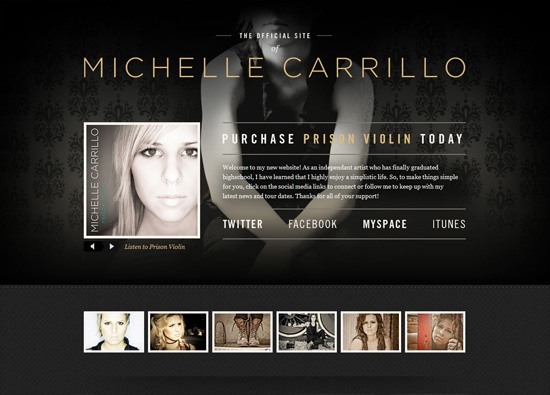 Dark website design example: Michelle Carrillo