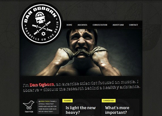 Dark website design example: Dan Ogborn