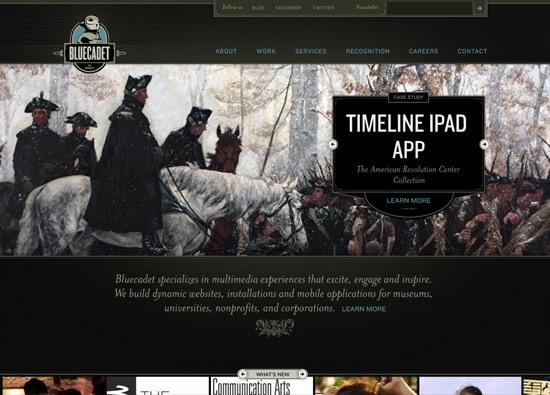 Dark website design example: Bluecadet Interactive