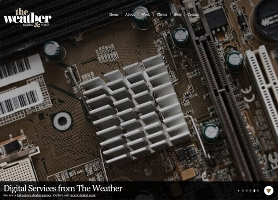 Dark website design example: The Weather