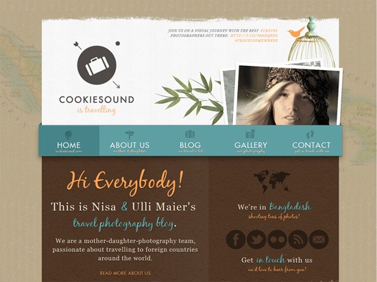 Textured website design example: Cookiesound