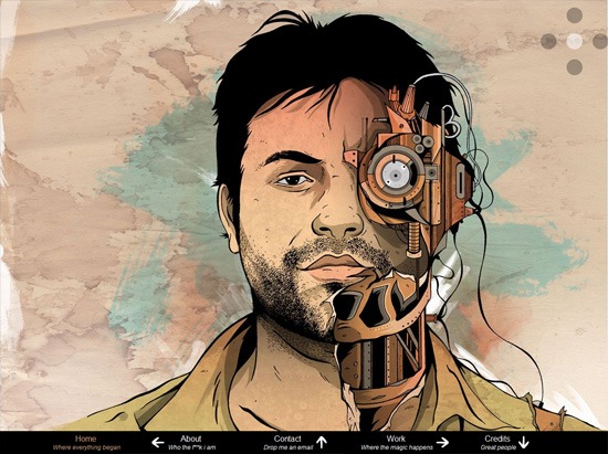 Textured website design example: Francesco Mugnai