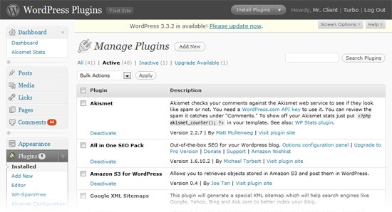 0278 02 manage wordpress plugin screen