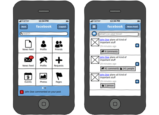 0285 02 iphone facebook wireframe