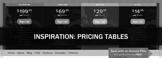 25 Beautiful Examples of Pricing Tables