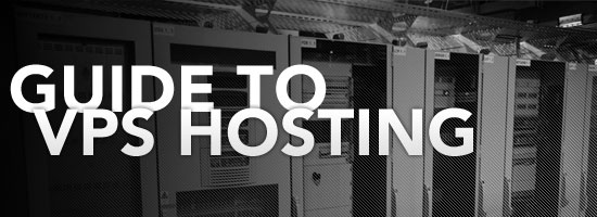 Banner with the text 'GUIDE TO VPS HOSTING' over an image of server racks.