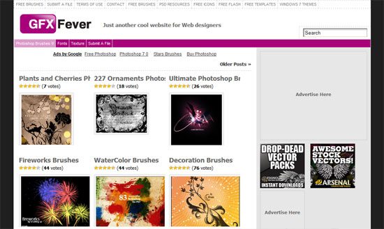 Gfxfever.com:Photoshop Brushes