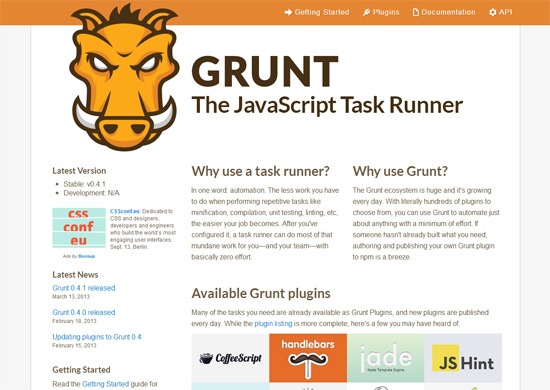0362 02 grunt tutorial grunthomepage